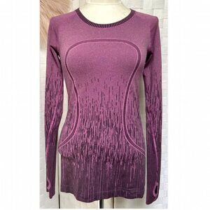 Lululemon Run Swiftly Tech Long Sleeve Crew Neck Heathered Plum Top Size 6